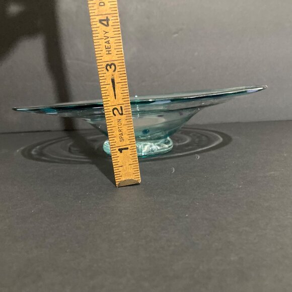 Signed Blown Glass Decorative Bowl With Polka Dot Design - Picture 5 of 6